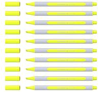 Schneider Shine-Up - Rotuladores fluorescentes (1 + 4 mm, plástico de base biológica, 10 unidades), color amarillo