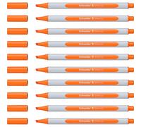 Schneider Shine-Up - Rotuladores fluorescentes (1 + 4 mm, plástico de base biológica, 10 unidades), color naranja