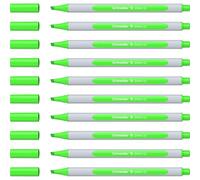 Schneider Shine-Up - Rotuladores fluorescentes (1 + 4 mm, plástico de base biológica, 10 unidades), color verde