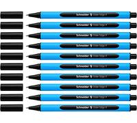 Schneider Slider Edge 152001 - Bolígrafo de punta redonda (10 unidades, incluye capuchón, tinta negra), color negro y azul