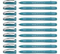 Schneider Slider Memo XB Bolígrafo (Edición de Color con tapa, ancho de trazo: XB) Pack de 10, color de la carcasa: azul turquesa, color de escritura: azul