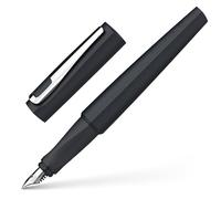 Schneider Tomo 168821 - Pluma estilográfica (recargable con cartuchos de tinta estándar, adecuada para diestros y zurdos), color negro