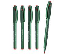 Schneider Topwriter 147 - Lote de 5 bolígrafos de fieltro (punta media, 0,6 mm), color rojo