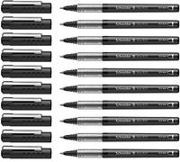 Schneider Xtra 823 - Bolígrafo de punta redonda (acero inoxidable, 0,3 mm), paquete de 10 unidades, color negro