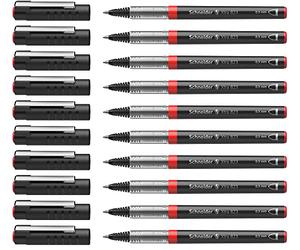 Schneider Xtra 823 - Bolígrafo de punta redonda (acero inoxidable, 0,3 mm), paquete de 10 unidades, color rojo