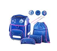 Schneiders 78364-070 - Mochila escolar Ergolite Underwater Love, set de 9 piezas con mochila escolar, estuche, carpeta, bolsa de deporte, 3 motivos de parches y 2 barritas luminosas