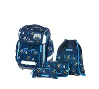 Schneiders 78398-072 - Mochila escolar Ergolite Level One, set de 9 piezas con mochila escolar, estuche, carpeta, bolsa de deporte, 3 motivos de parches y 2 barritas luminosas