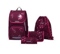 Schneiders mochila escolar mochila de ocio Ergojet 2in1 Schulranzen Set 5 -piezas 21L Floral Fantasy arándano