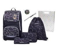 Schneiders mochila escolar mochila de ocio Ergoplus 2in1 Schulranzen Set 7 -piezas 22L Dark Hunter negro