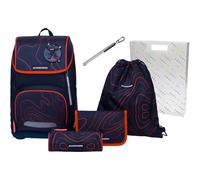 Schneiders mochila escolar mochila de ocio Ergoplus 2in1 Schulranzen Set 7 -piezas 22L Ninja Revenge azul marino