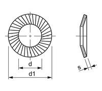 Schnorr 881200140030000 Seguridad Scheibe S M 3 Muelle mecánico de acero galvanizado, Plata