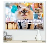 Schnurrige Glückwünsche - Sprüche zum Älterwerden (hochwertiger Premium Wandkalender 2026 DIN A2 quer), Kunstdruck in Hochglanz: Lächle, solange du noch Zähne hast