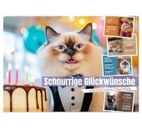 Schnurrige Glückwünsche - Sprüche zum Älterwerden (Wandkalender 2026 DIN A2 quer), CALVENDO Monatskalender: Lächle, solange du noch Zähne hast