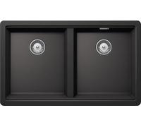 SCHOCK | Fregadero de cocina Brooklyn N200U negro absoluto, 732 x 438, interior de las cubas 694 x 400, fregadero de 2 cubetas Cristalite, se puede combinar con mezcladores, encimeras y hornos, borde