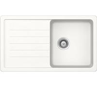 SCHOCK | Fregadero de cocina Element 1 bañera con gotero, bañera reversible, material cristalite®, blanco absoluto, 860 x 500 mm