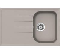 SCHOCK | Fregadero de cocina Lithos D100S 1 bañera Small con escurridor, bañera reversible, material Cristalite®, gris pardo, 790 x 500 mm