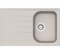 SCHOCK | Fregadero de cocina Lithos D100S 1 bañera Small con escurridor, bañera reversible, material Cristalite®, color New Alumina, 790 x 500 mm