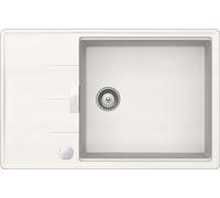 SCHOCK | Fregadero de cocina Tia, 1 bañera grande con escurridor, bañera reversible y desagüe de serie, material ®Cristadur, blanco puro, 780 x 500 mm