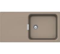 SCHOCK | Fregadero de cocina Wembley Green Line, 1 bañera grande con escurridor, bañera reversible, material ®Cristadur, Twilight gris mate, 1000 x 510 mm