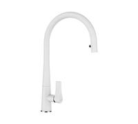 SCHOCK Grifo de cocina GOTA blanco - Grifo de alta presión con alcachofa extensible y conexiones estándar