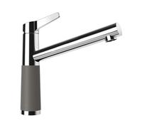 SCHOCK Grifo de cocina SC-510 Asphalt - Grifo de baja presión CRISTADUR con caño fijo y conexiones estándar