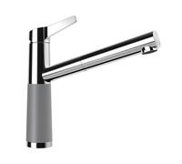 SCHOCK Grifo de cocina SC-510 Croma - Grifo de baja presión CRISTADUR con manguera extensible y conectores estándar