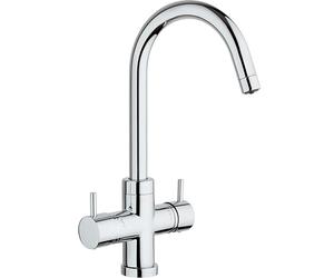 SCHOCK Grifo mezclador Aquapura de 4 vías cromado, doble mando para agua filtrada natural y/o con gas frío, 362 mm de altura