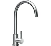 SCHOCK Grifo mezclador de cocina Prima, grifo monomando caña alta curvada, Schock Saving 90°, rotación caño 360°, acero inoxidable 304 macizo, combinable con fregaderos.