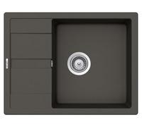 Schock MAND100AGAS Cocina Compacto de 65 x 50 cm Manhattan D-100 Asfalto - CRISTALITE Gris Granito Fregadero con escurridor acortado a Partir de 50 cm de Ancho bajo Armario