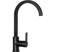 SCHOCK | Mezclador Aquacube monomando con caña alta cuadrada curvada, color negro absoluto, h330