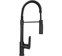 SCHOCK Mezclador Aquasoft T monomando con boca de muelle y barra orientable, ducha extraíble de doble chorro, todo color negro, h495