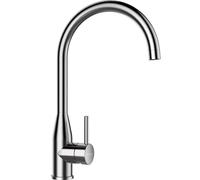 SCHOCK - Mezclador Kavus monomando caña alta curvada con mando | Integrado acero inoxidable macizo, H380