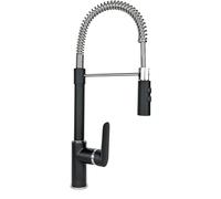 SCHOCK | Mezclador New Aquasoft con monomando y boca de resorte con varilla orientable, color negro, h495mm