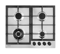 SCHOCK - Placa de cocción de 4 fuegos a gas profesional PC60 con puños | Rejillas de hierro fundido; Válvulas de seguridad; Inox; 585x500 mm