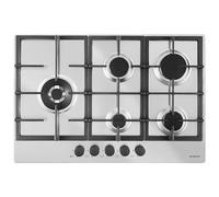 SCHOCK - Placa de cocción de 5 fuegos de gas profesional PC75 con puños | Rejillas de hierro fundido; Válvulas de seguridad; Inox; 740x500 mm