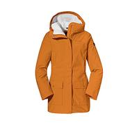 Schöffel Rotterdam L Parka con aislamiento para mujer, resistente al viento e impermeable, con cintura ajustable, abrigo de invierno con tejido elástico de 4 direcciones y forro de borreguito