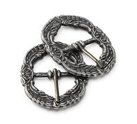 Schöneberger Trachten 2 o 4 tirantes, hebilla antigua, para tirantes, pantalones y pantalones de cuero de metal, plateado envejecido, 2-er pack
