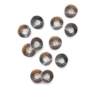 Schöneberger Trachten Couture Botones originales de cuerno para pantalones de piel, 2 agujeros, 4 x 8 x 12 x colores y diámetro (marrón antiguo, 22 mm/12 botones)