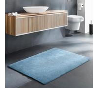 Schöner Wohnen Collection Alfombra de baño 40 x 60 cm - Reversible - Lavable - 100% algodón - Unicolor - Azul Claro