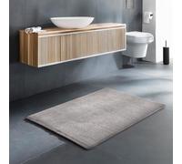 Schöner Wohnen Collection Alfombra de baño 60 x 90 cm - Reversible - Lavable - 100% algodón - Monocolor - Gris Claro