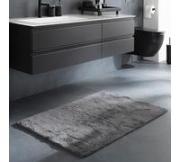 Schöner Wohnen Collection Alfombra de baño 60 x 90 cm - Reversible - Lavable - 100% algodón - Unicolor - Antracita