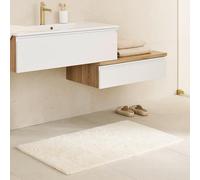 Schöner Wohnen Collection Alfombra de baño 60 x 90 cm - Reversible - Lavable - 100% algodón - Unicolor - Crema