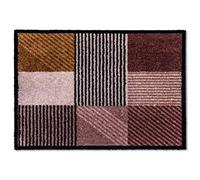 Schöner Wohnen Kollektion Alfombrillas Antideslizantes Manhattan - Alfombra Lavable - Alfombrillas Antipolvo Resistentes - (Geomix castaño-Rosa, 50 x 70 cm)