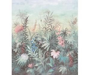 Schöner Wohnen-Kollektion Fotomural FAIRYTALE 366716 con flores y plantas de colores en verde pastel - 3,00 m x 2,65 m