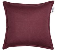 Schöner Wohnen Kollektion Lino - Funda de cojín (40 x 40 cm, sin relleno), mezcla de lino y algodón, lavable, color burdeos