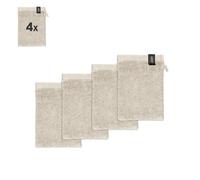 SCHÖNER WOHNEN - Manoplas de baño para bebé, algodón de rizo, certificado Öko-Tex, color beige, juego de 4 manoplas para la cara, guante de baño para cuerpo, 16 x 21 cm, pequeño, para niños y recién