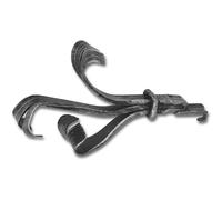 Schösswender Pieza decorativa para barra de cortina rústica - pieza decorativa utilizable a izquierda y derecha longitud 190 mm, hierro forjado negro