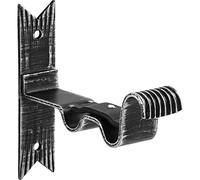 SCHÖSSWENDER Soporte para barra de cortina, estilo rústico, de hierro forjado, color negro