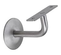 SCHÖSSWENDER Soporte para pasamanos con ángulo, distancia a la pared 75 mm, acero inoxidable mate