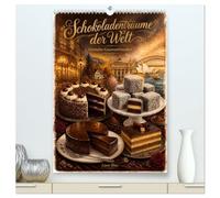 Schokoladenträume der Welt - Gemalte Gaumenfreuden (hochwertiger Premium Wandkalender 2027 DIN A2 hoch), Kunstdruck in Hochglanz: Klassische Schokoladentorten im Stile zarter Aquarellillustrationen